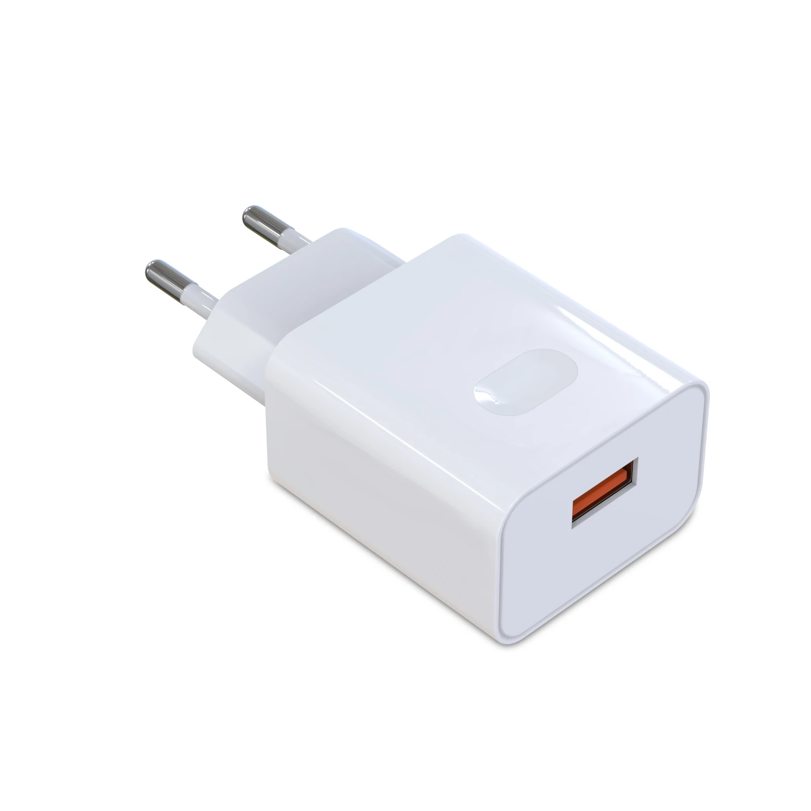 (eu-usb-3a2c-branco) Carregador De Parede Usb Rápido Qc3.0 De 18 W, Padrão Europeu