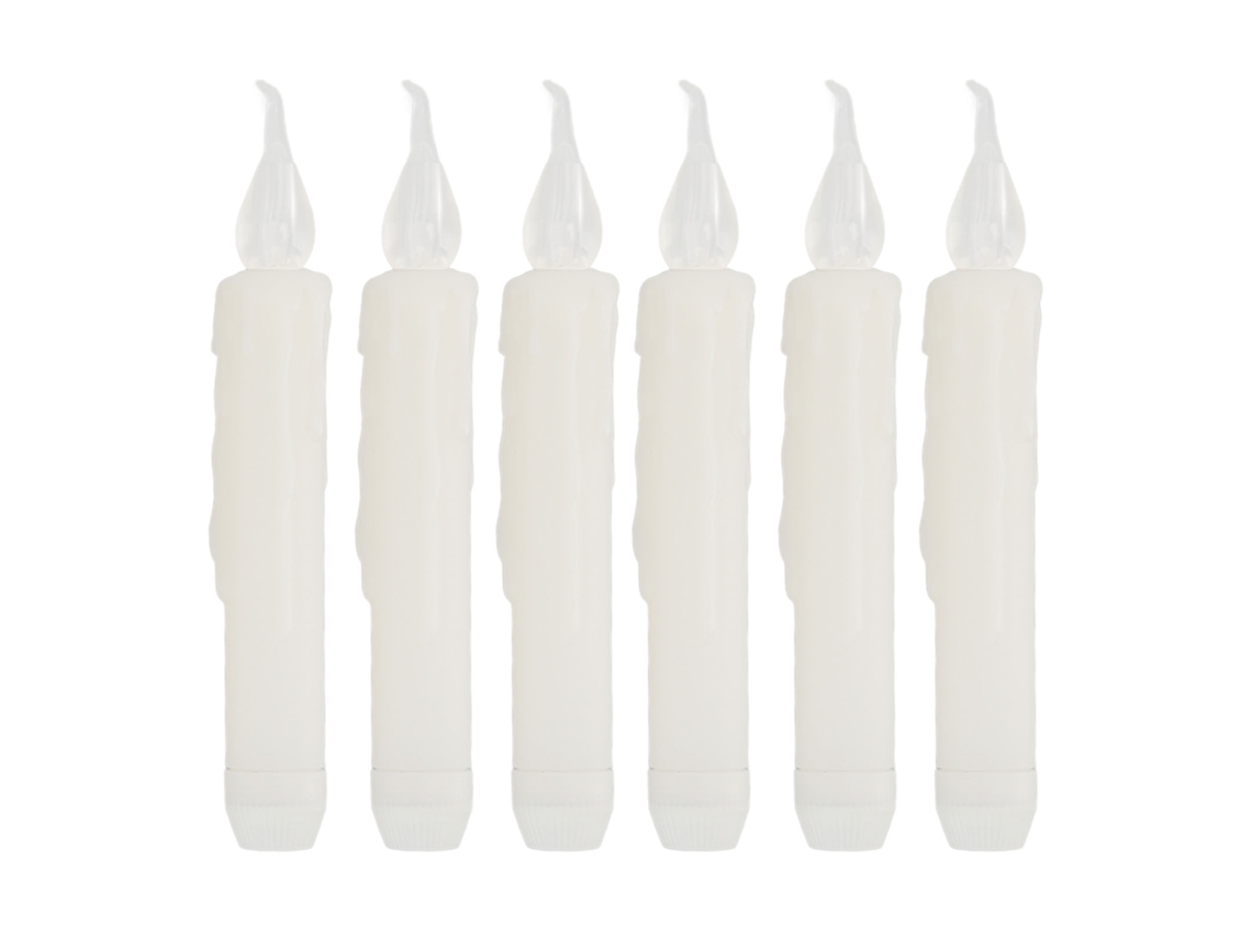 Conjunto de 6 Velas Cônicas de Led Sem Fumaça CHABERLU