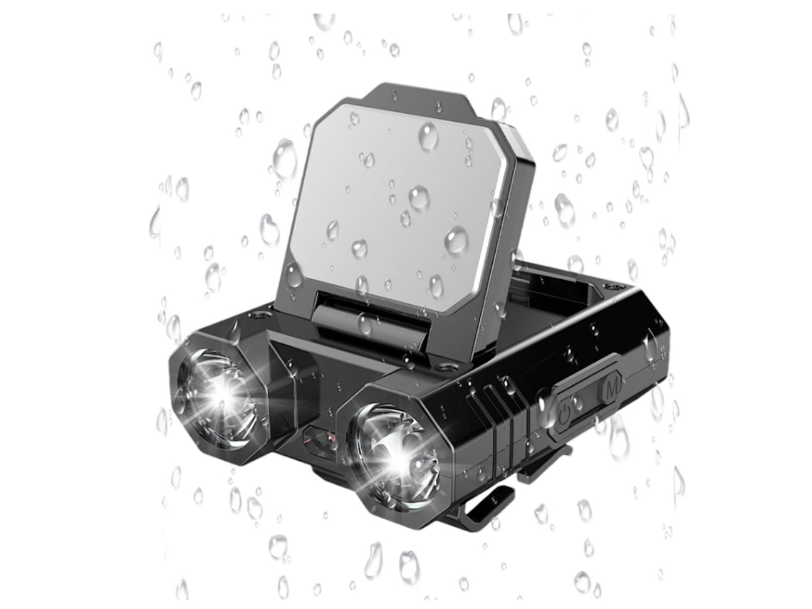 Lanterna Com Lâmpada De Chapéu Yunzii Hw888 Sensor Inteligente Led À Prova Dágua Preto