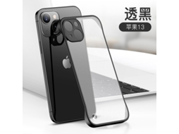 Capa Transparente Preta Sem Moldura Em Silicone Para Iphone 17 Pro Max Com Proteção Total Para A Lente.