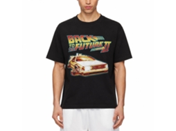 Rockinstone Back To The Future Movie Car With Flat Wheels Black Adult T-shirt Size:xxxl