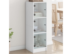 Aparador | Buffet | Armário De Apoio Alto C/ Portas De Vidro 35x37x109 Cm Branco Wsd185931 Lovely Home