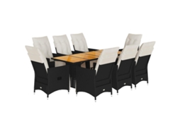 Garden Dining Set, Garden Dining Sets Vidaxl Preto Rattan / Vime (n/a)