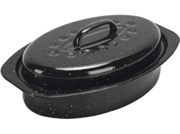 Assadeira Oval Com Revestimento Esmaltado E Tampa, Ideal Para Perus Pequenos, Frango, Carne Bovina E Caçarolas
