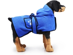 Toalha Para Banho Cão Com Bolsos, Capuz, Cinto, Super Absorvente, Portátil E Macia