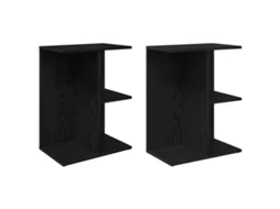 Conjunto de Mesas Cabeceira 2 Pcs Derivados Madeira Carvalho Preto MAISON EXCLUSIVE (46,5x29x61 cm)