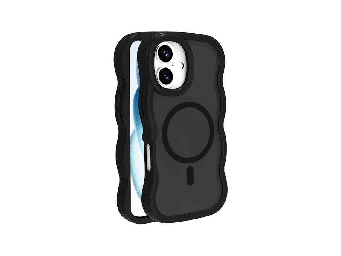 Capa Para Iphone 16 Plus Czhhmart, Magnética Com Borda Ondulada.preto