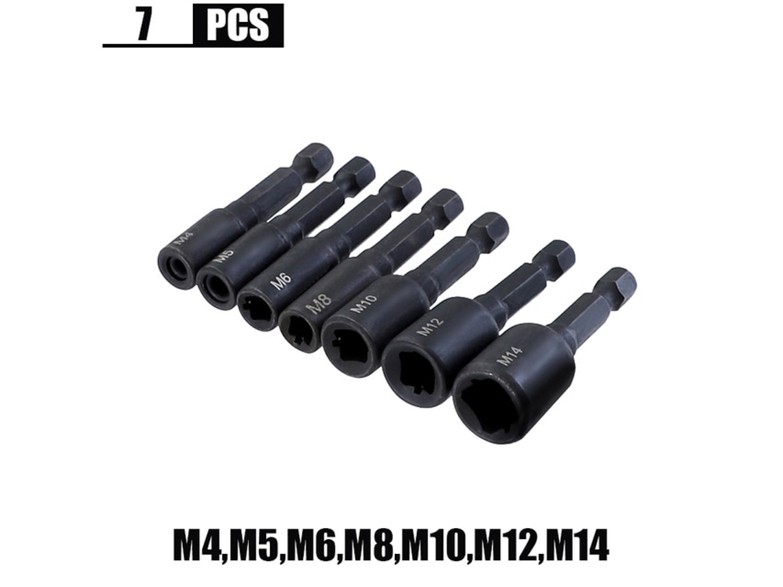1/4" Hex Shank Threaded Socket Adapter M4-m16 Hss Alin1313-1