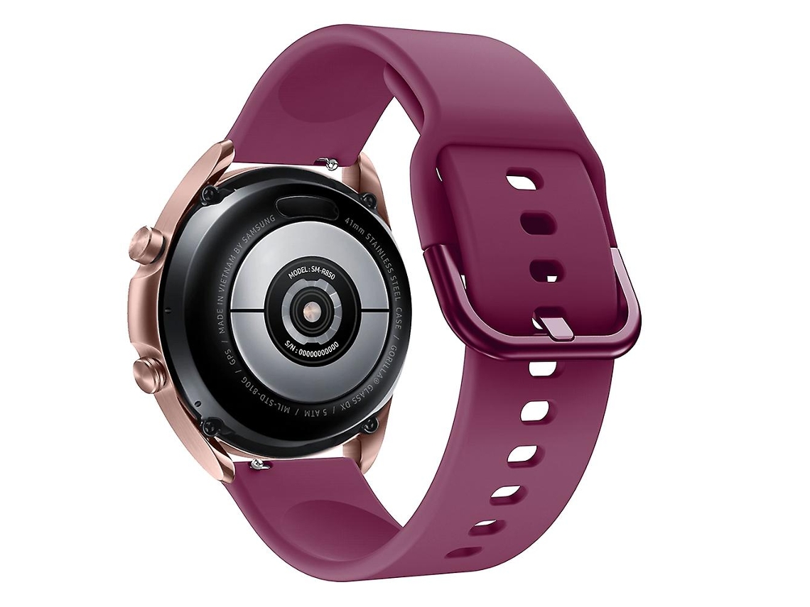 Pulseira de silicone ajustável para Samsung Galaxy Watch3 41 mm com fivela de metal. Ly Ebike