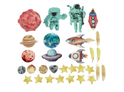 Laxiscreed Adesivos De Parede Temáticos Para Crianças, Conjunto De 31 Peças Brilhantes Para Decorar Espaços Infantis