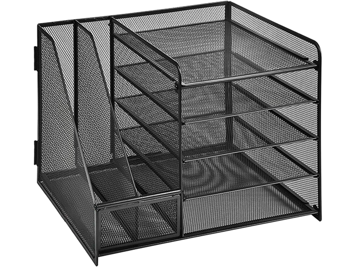 Organizador de Documentos de Escritório em Ferro Fundido com 5 Níveis, Porta revistas e SFUSHOS