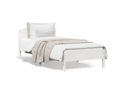 Cama Sem Colchão 90x200 Cm Madeira De Pinho Maciça Branco