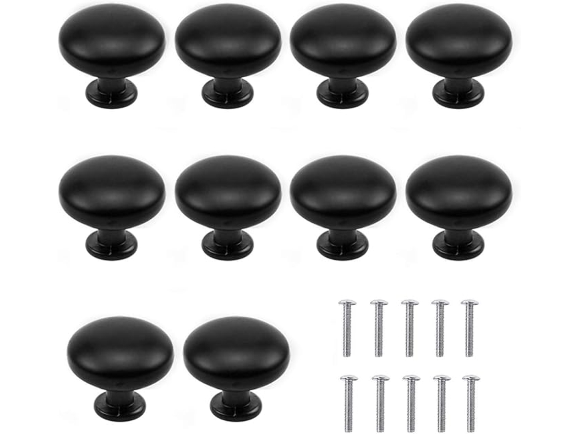 10 peças de puxador de porta em cristal preto, 30 mm BRILVIBERA