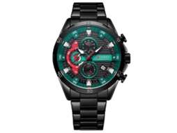 Relógio Curren 8402 Business Quartz com calendário, seis ponteiros e pulseira de aço Hengrongshen