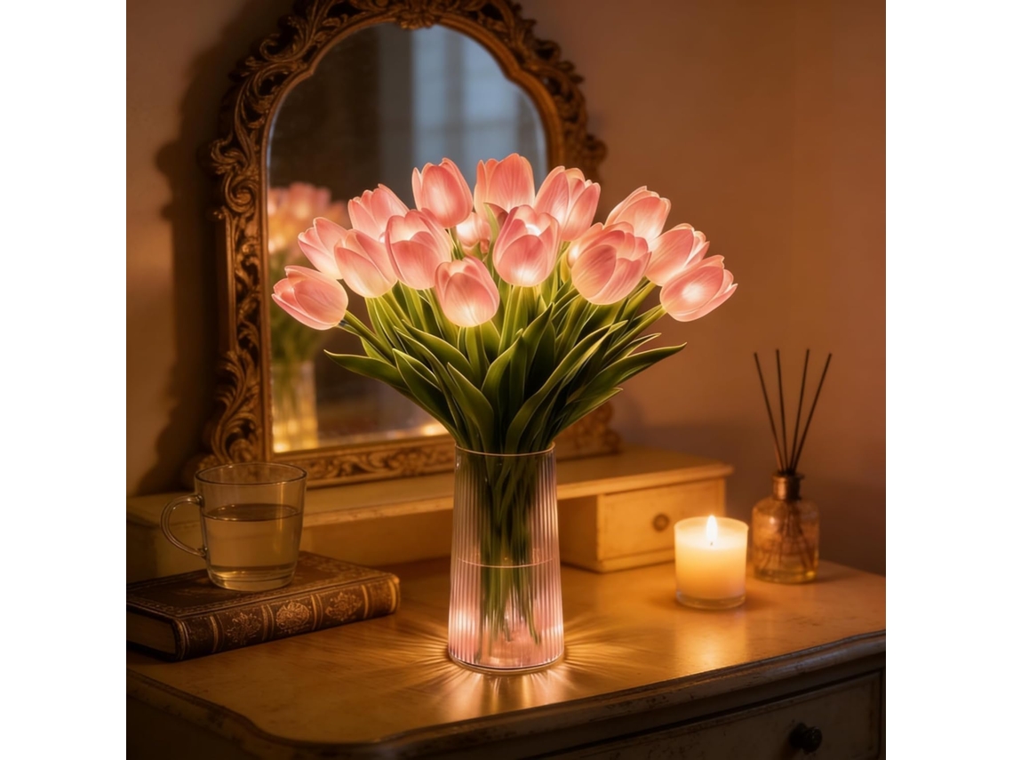 Luminária Noturna Tulipa Lâmpada Led De Luz Quente Para Criar Um