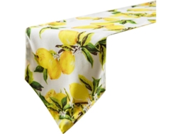 Runner De Mesa Impermeável Com Padrão De Limões: Decoração Para Comedor, Festa E Cozinha 200x30 Cm
