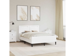 Vidaxl Estrutura da Cama Branco 140 X 190 Cm Couro Sintético