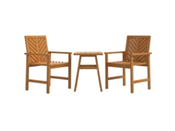 Conjunto de 3 Pcs Lounge de Jardim Madeira de Acácia Maciça MAISON EXCLUSIVE