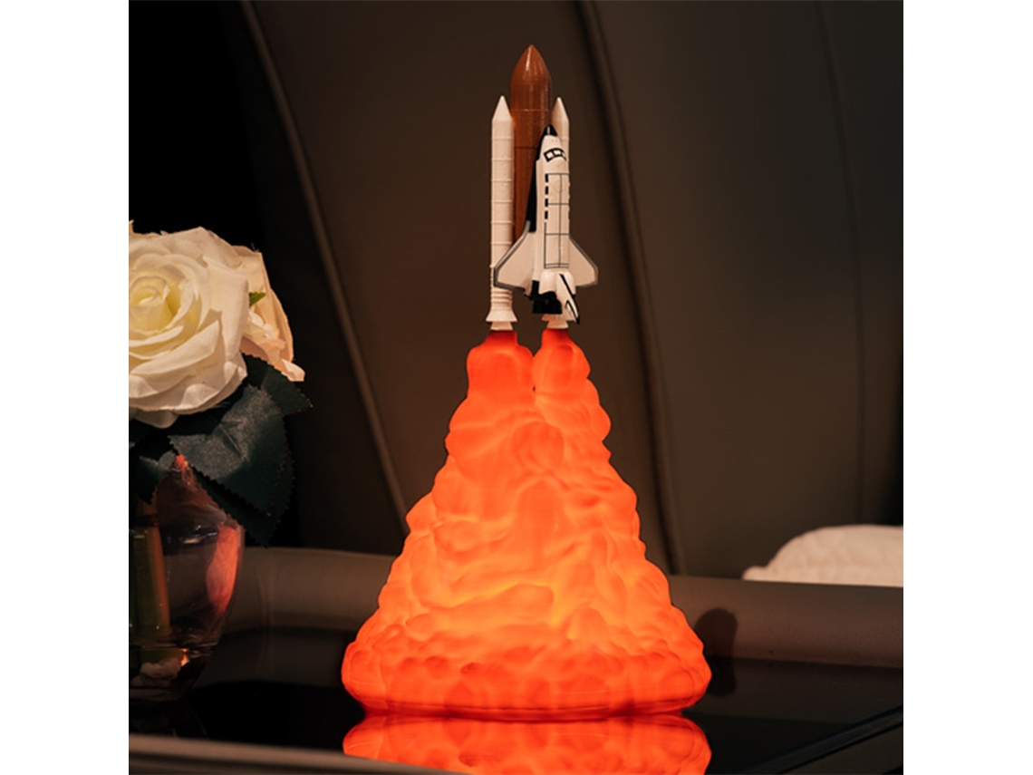 Luminária de Foguete Impressa em 3d, Enfeite de Led, Luz Noturna, Luz Ambiente, Lembrancinha BRILVIBERA