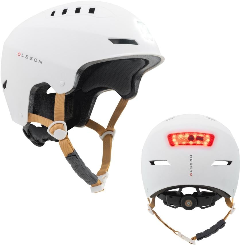 Capacete Luz OLSSON URBAN LIGHT - Branco S/M (51-54cm) Trotineta Skate Patins