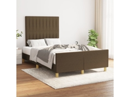 Vidaxl Estrutura De Cama Sem Colchão 120x200 Cm Tecido Castanho-escuro