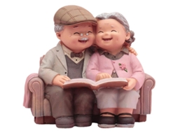 Figura De Resina De Pareja Mayor - Escultura Coleccionable Para Decoración Hogar Y Regalo