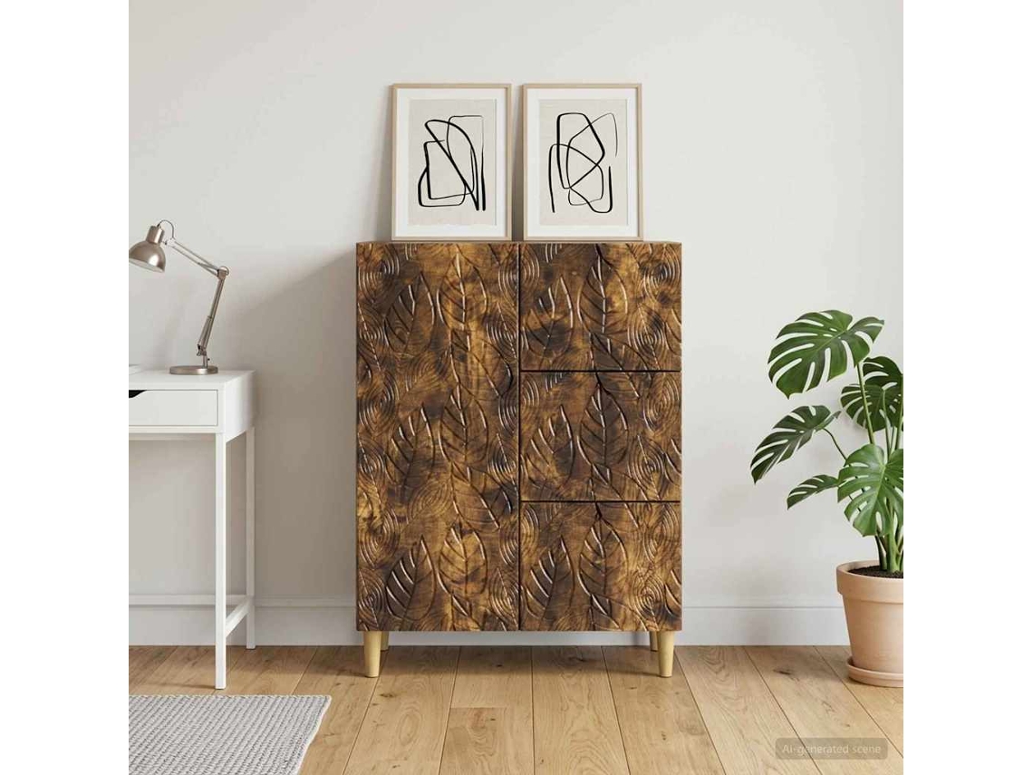 Vidaxl Buffet Carvalho Fumado 66 X 34,5 X 90 Cm Derivados De Madeira