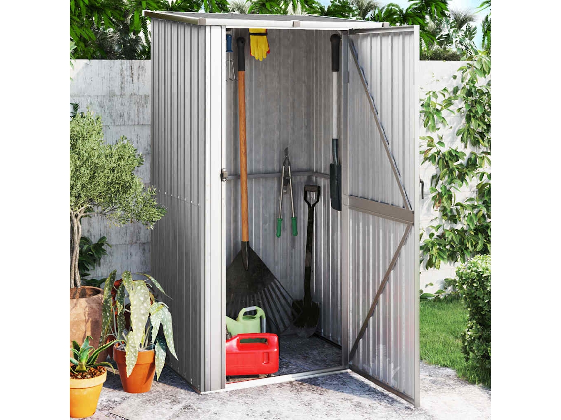 Vidaxl Abrigo De Jardim 118,5x97x209,5 Cm Aço Galvanizado Cinzento