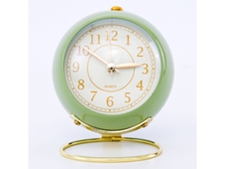 Baok - Relógio silencioso de metal estilo europeu para crianças com alarme de quartzo, ideal para sala de estar e quarto, verde.