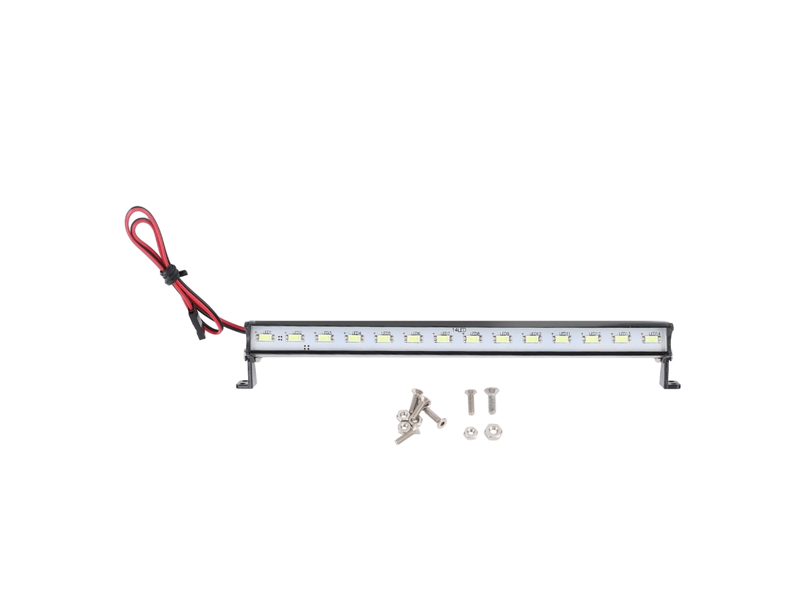 Mali barra de Luz Led 180mm para Carro Rc 1/6 Modelo Simulação com 14 Leds Universal para Axial Scx6