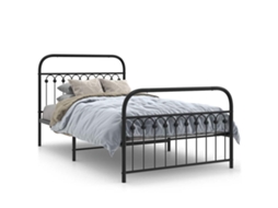 Estrutura de Cama com Cabeceira e Pés Metal Preto MAISON EXCLUSIVE 107x203 cm