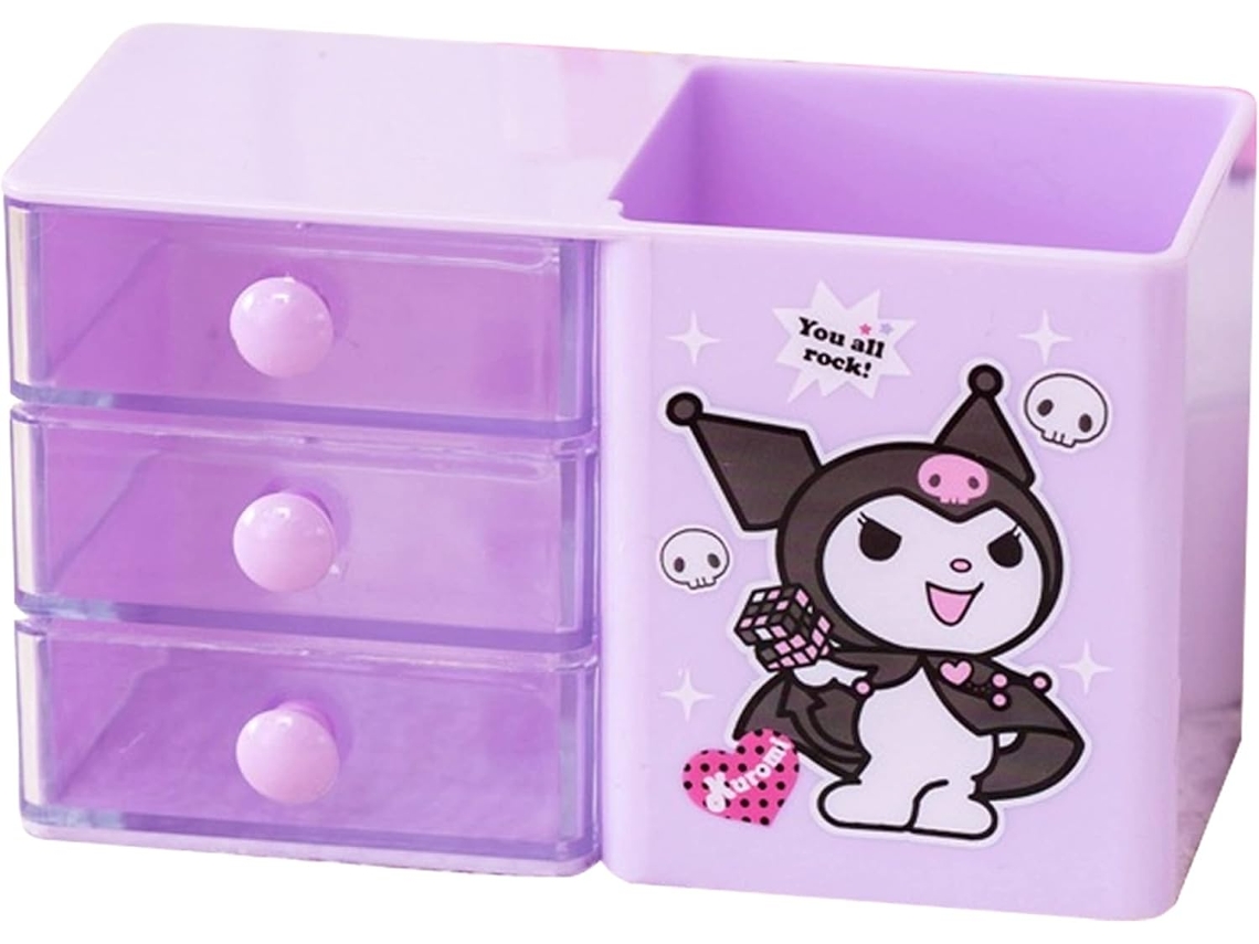 Suporte para Canetas Cinnamoroll, Decoração de Mesa de Anime, Porta, Canetas Fofo, Pincéis de Maquiagem, Mini Caixa Kuromi BRILVIBERA