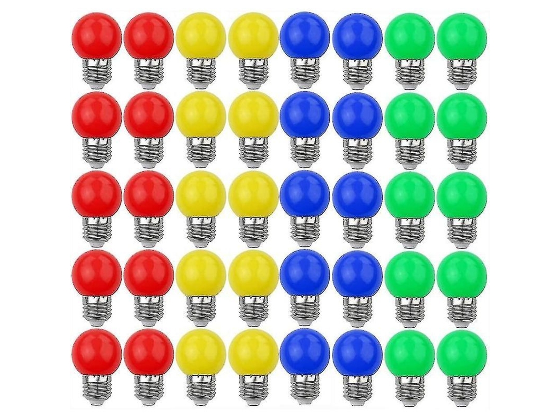 Lâmpada Led Colorida E27 G45 3w Equivalente A 30w, 240 Lumens, 80ra, A+, Para Decoração E Iluminação Residencial