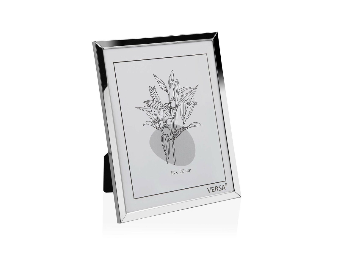 Porta-Retratos VERSA Prateado Metal Minimalista 1x20,5x15,5 cm