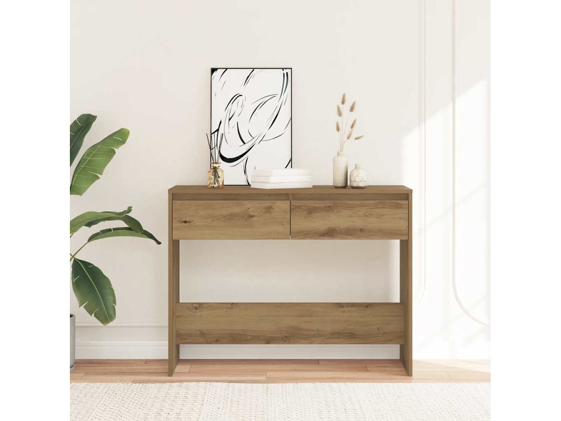 Vidaxl Mesa Consola 100x35x76,5cm Derivados Madeira Carvalho Artisiano
