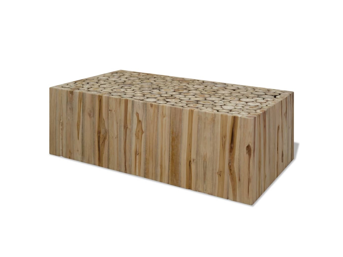 Vidaxl Mesa De Centro Em Madeira De Teca Genuína 90x50x30 Cm
