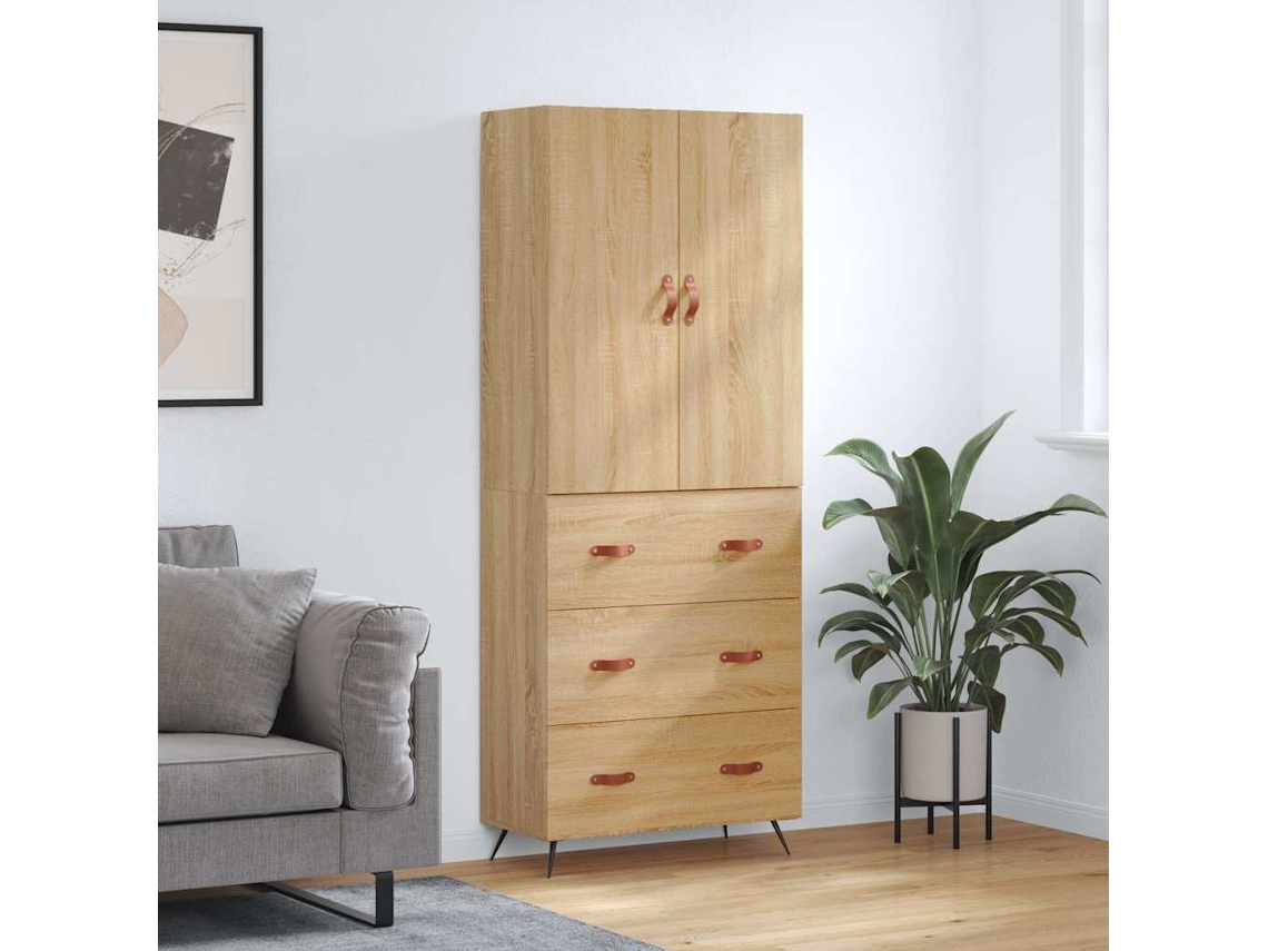 Vidaxl Armário Alto 69,5x34x180 Cm Derivados De Madeira Cor Sonoma