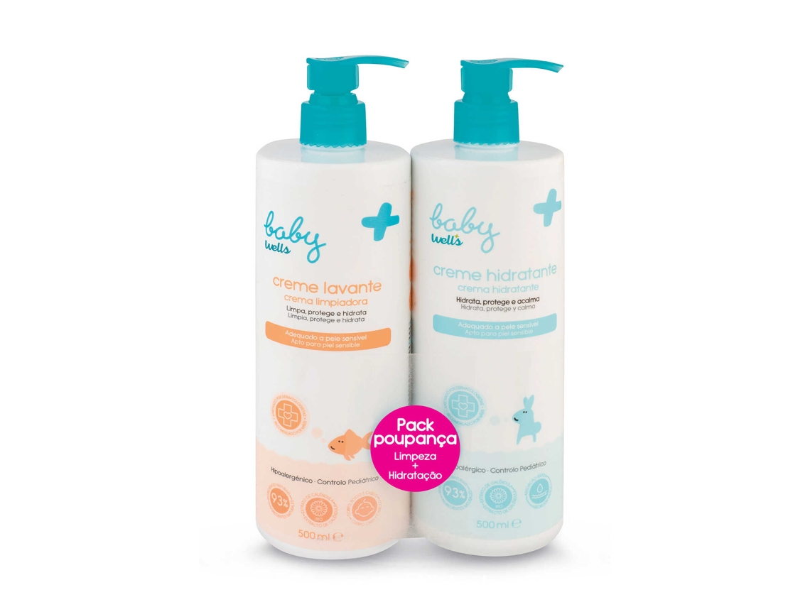 Pack Creme Hidratante e Gel Lavante Sensível BABY WELLS