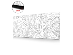 Mouse Pad Topográfico Branco/preto Para Jogos Com Deslizamento Perfeito, Grande, Largo E Longo V0f9 Aquaforge