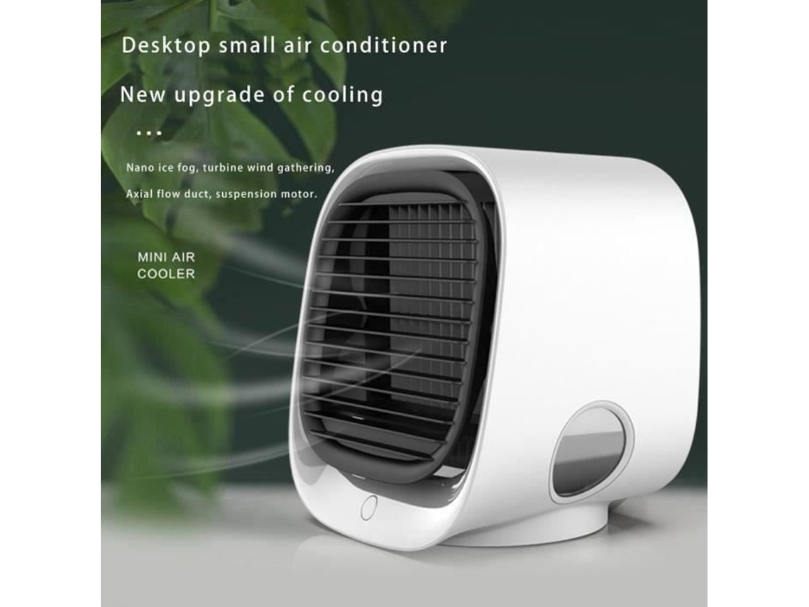 Mini Ventilador De Mesa Com Ar Condicionado E Luz Noturna Led, Branco