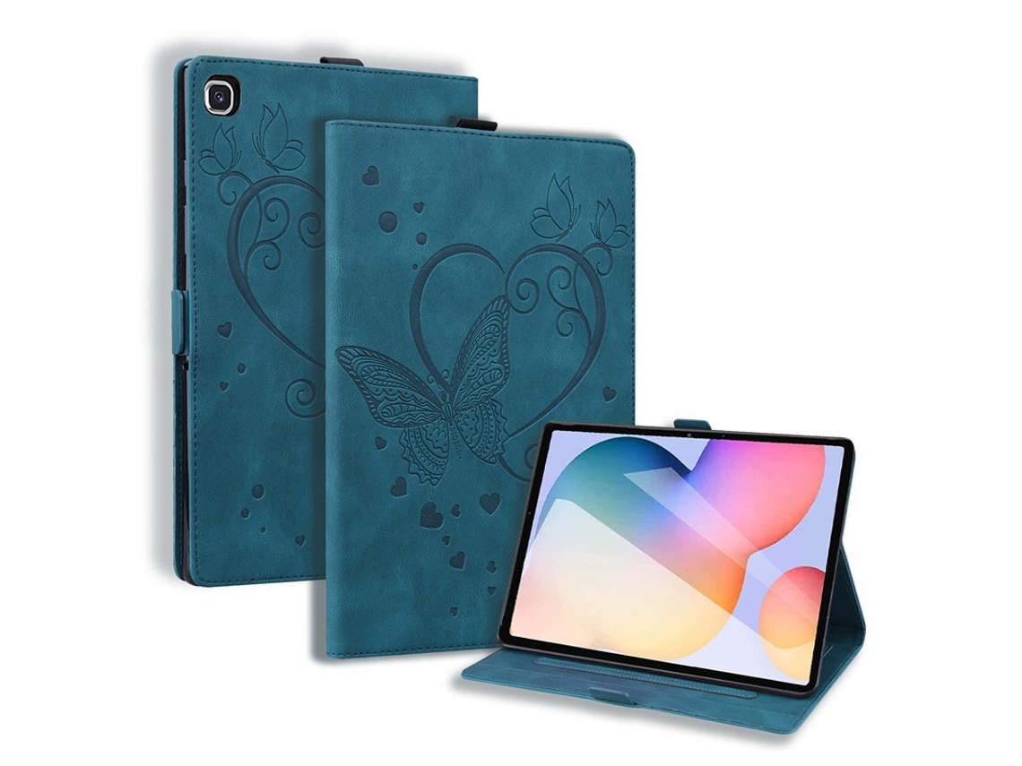 Elysve Capa Telemóvel Para Samsung Tab S6 Lite 2024 10.4 Polegadas (p613/p619/p618), Borboleta, Azul