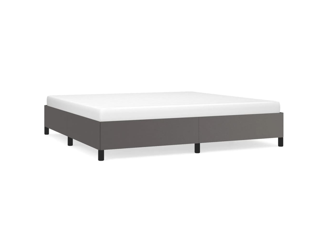 Bed Frame, Bed Frames Vidaxl Cinzeto Couro Artificial (200 X 200 Cm)