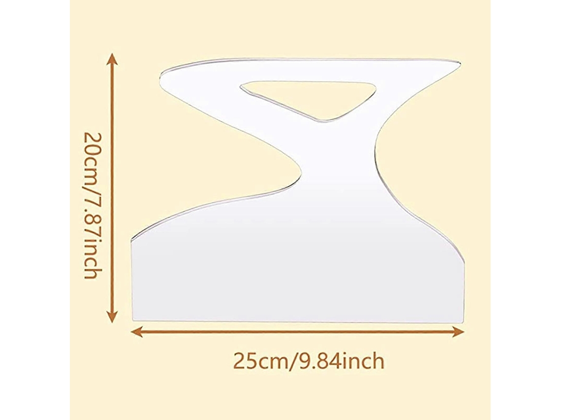 3ª Tábua De Corte Curva E Angulada Com Formato Irregular: Firme E Robusta, Ideal Para Desenhar E Cortar Formas.