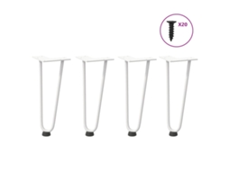 Vidaxl Pernas De Grampo Para Mesa De Centro 4 Peças, Branco, 30 Cm, Aço Maciço
