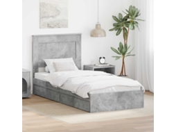 Vidaxl Cama Com Armazenamento Com Gaveta Cinzento 90 X 190 Cm