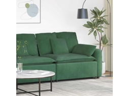 Vidaxl Módulo De Extremidade De Apoio De Braço Para Sofá Modular Com Almofadas, Verde Escuro, 100 Cm