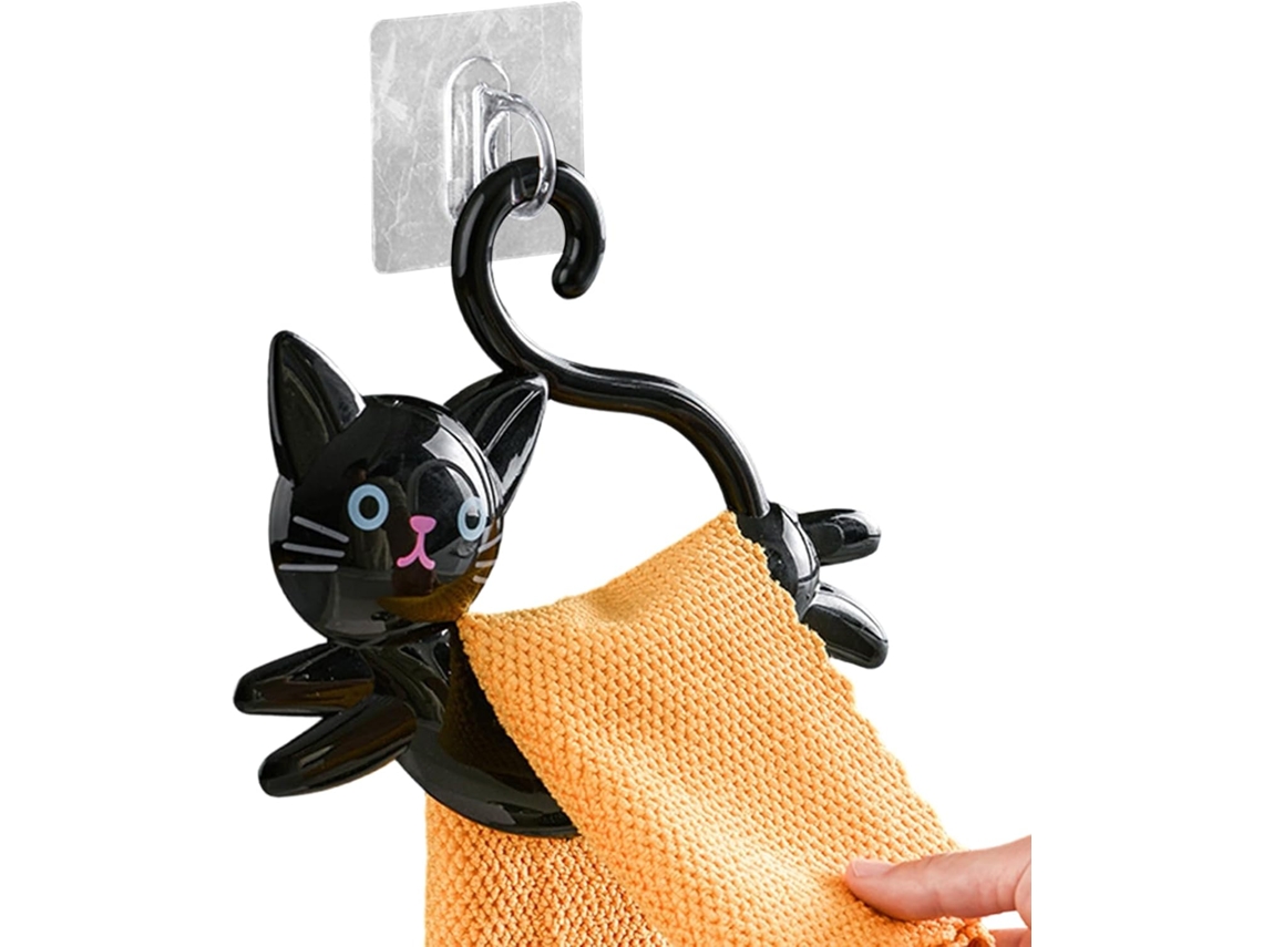 Suporte Para Toalhas, Decoração Moderna, Gatinho Fofo. Não Precisa Furar A Parede.