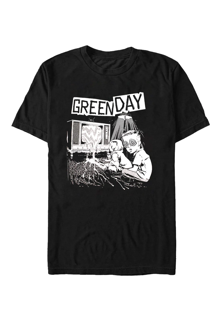 Size:m Rockinstone Green Day - Tv Wasteland - T-shirt Unisex Adults