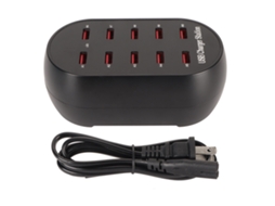 Hub de Carga USB de 10 Portas 50W com Segurança para Telefones e Tablets | S/MARCA
