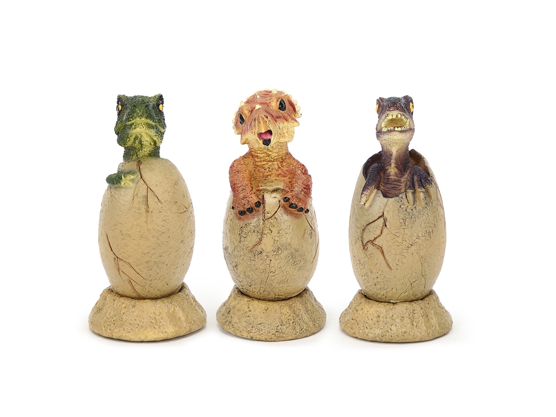 Mali 3pcs Modelo de Ovos de Dinossauro com Base Brinquedo Educativo Cute para Crianças Presente